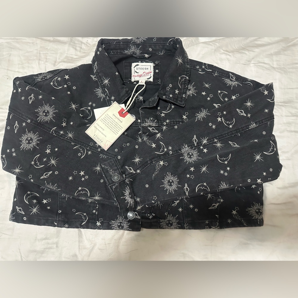 Stoosh Black Starry Pattern cropped jacket